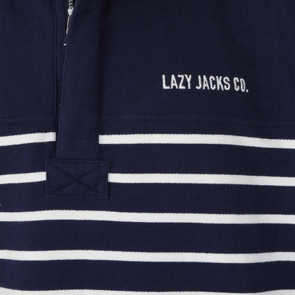 Marine - Side - Lazy Jacks Mens Quarter Zip Sweatshirt