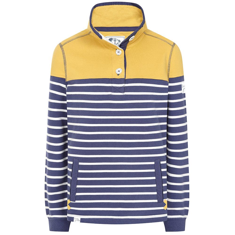Heather - Back - Lazy Jacks Womens-Ladies Button Neck Sweatshirt