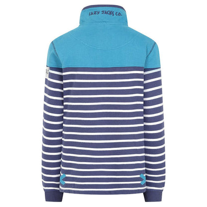 Turquoise - Lifestyle - Lazy Jacks Womens-Ladies Button Neck Sweatshirt