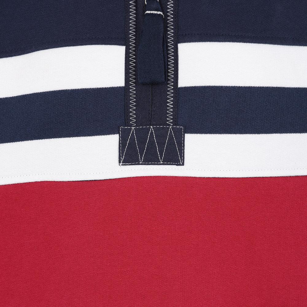 Rouge - Side - Lazy Jacks Mens Striped Sweatshirt