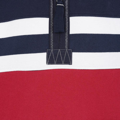 Rouge - Side - Lazy Jacks Mens Striped Sweatshirt