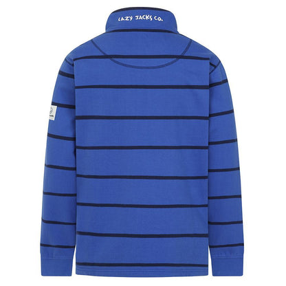 Royal Blue - Side - Lazy Jacks Mens Striped Sweatshirt