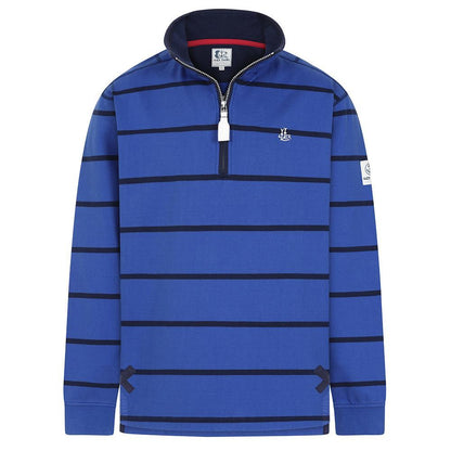 Royal Blue - Front - Lazy Jacks Mens Striped Sweatshirt