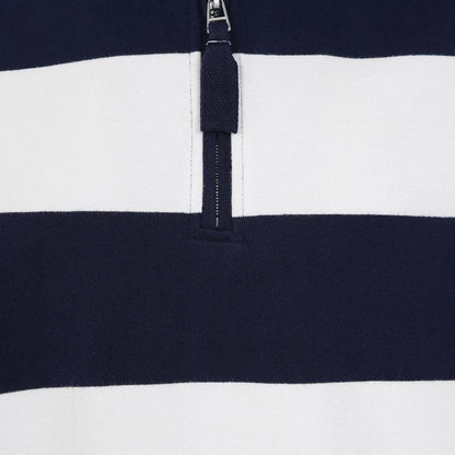 Marine-White - Back - Lazy Jacks Mens Striped Sweatshirt