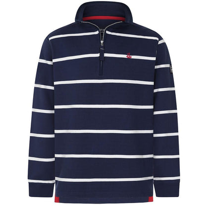 Marine - Front - Lazy Jacks Mens Striped Sweatshirt