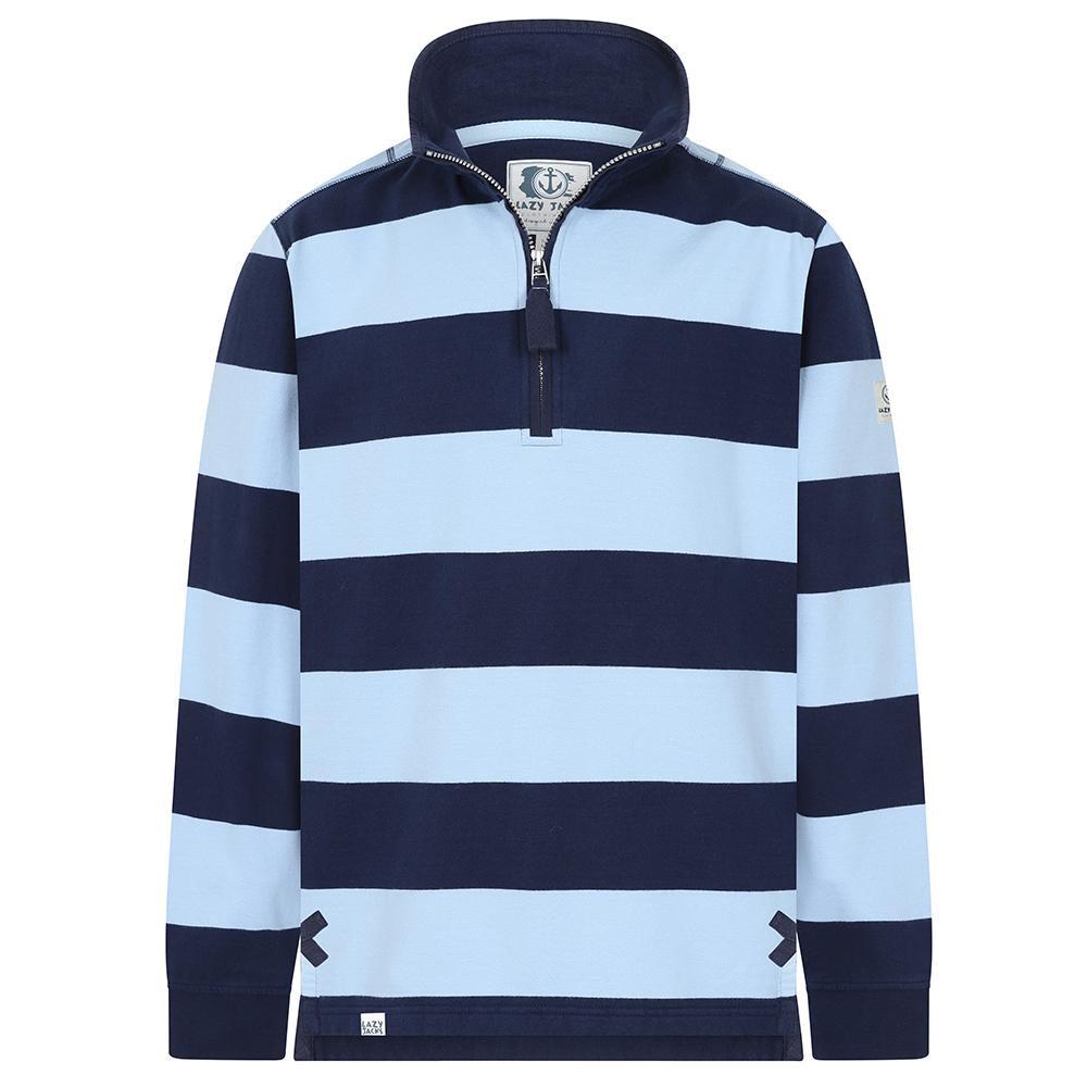 Sky - Front - Lazy Jacks Mens Striped Sweatshirt