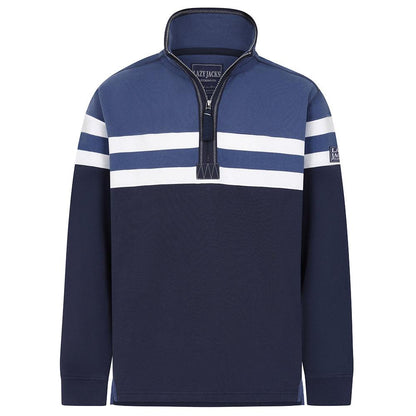 Denim - Back - Lazy Jacks Mens Striped Sweatshirt