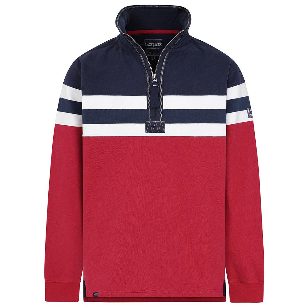 Rouge - Back - Lazy Jacks Mens Striped Sweatshirt
