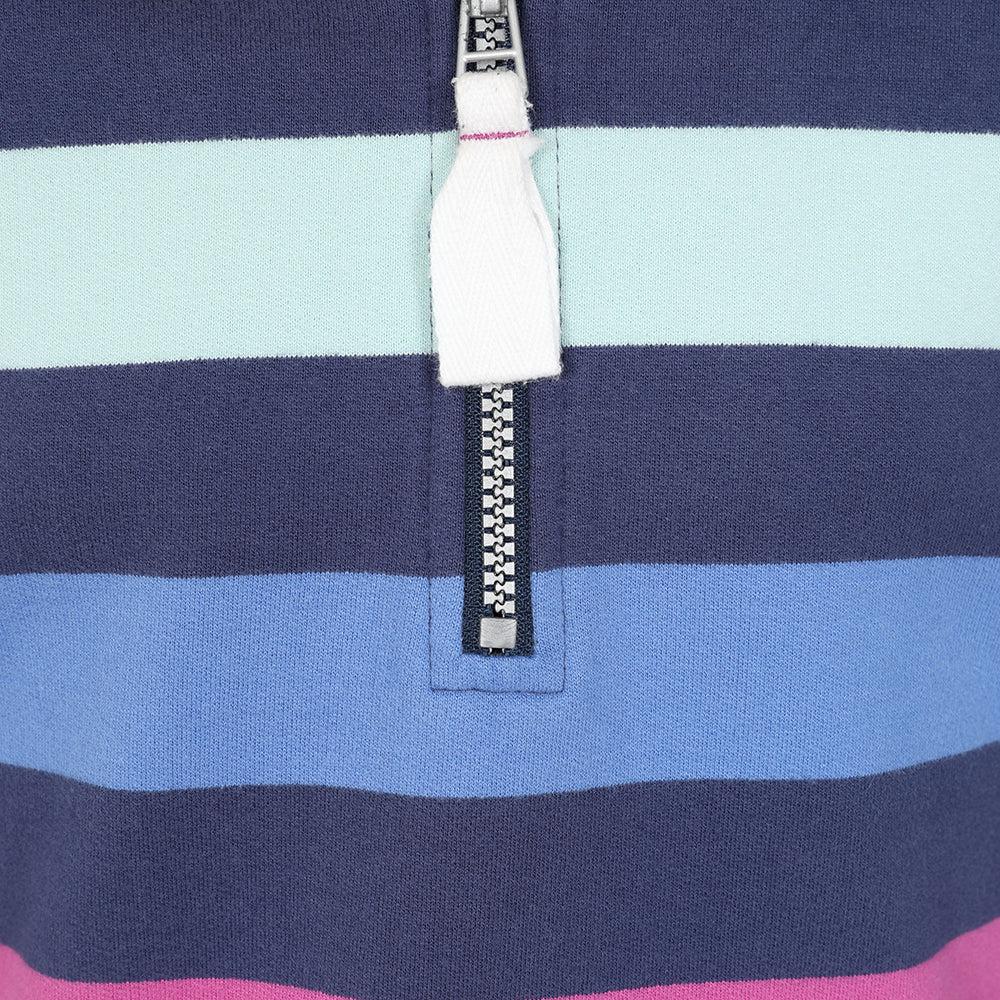 Twilight - Side - Lazy Jacks Childrens-Kids Striped Quarter Zip Sweatshirt