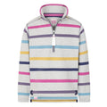 Grey Marl - Front - Lazy Jacks Childrens-Kids Striped Quarter Zip Sweatshirt