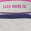 Grey Marl - Side - Lazy Jacks Childrens-Kids Striped Quarter Zip Sweatshirt