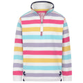 Bright Pastel - Front - Lazy Jacks Childrens-Kids Striped Quarter Zip Sweatshirt