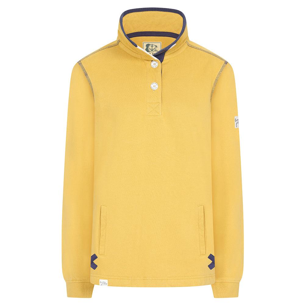 Heather - Front - Lazy Jacks Womens-Ladies Button Neck Sweatshirt