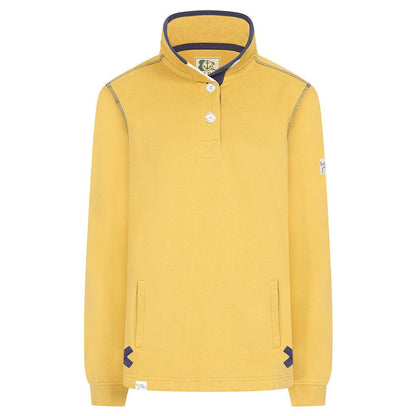 Heather - Front - Lazy Jacks Womens-Ladies Button Neck Sweatshirt
