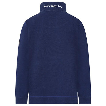 Marine - Side - Lazy Jacks Mens Pique Quarter Zip Sweatshirt