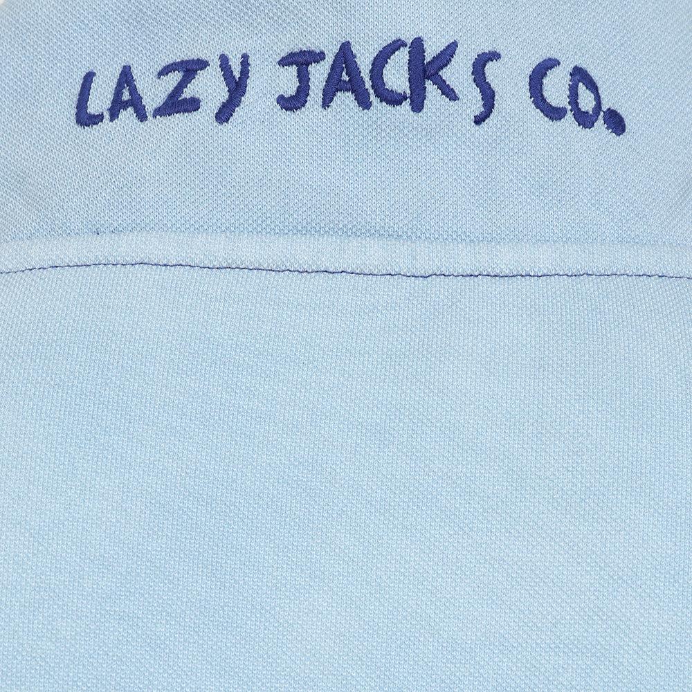 Sky - Pack Shot - Lazy Jacks Mens Pique Quarter Zip Sweatshirt