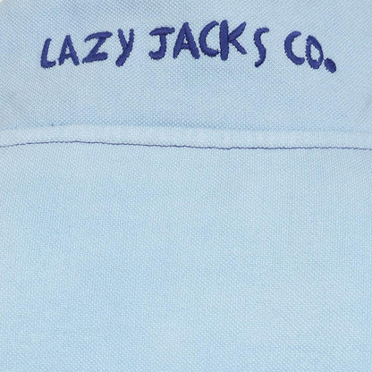 Sky - Pack Shot - Lazy Jacks Mens Pique Quarter Zip Sweatshirt