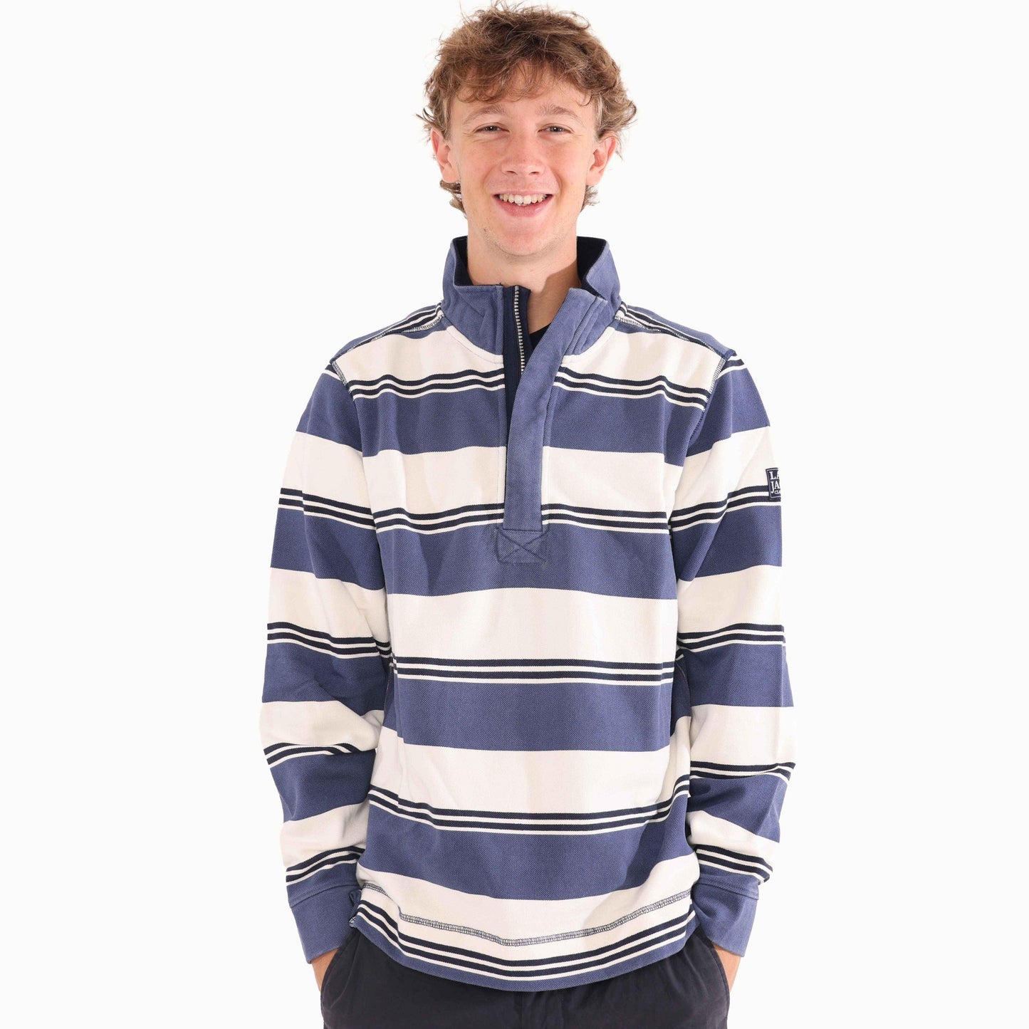 Denim - Front - Lazy Jacks Mens Pique Sweatshirt