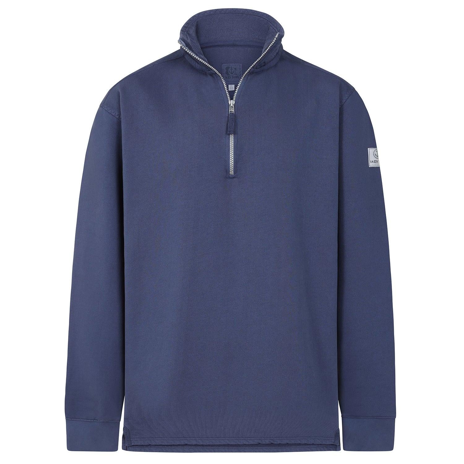 Denim - Back - Lazy Jacks Mens Quarter Zip Sweatshirt