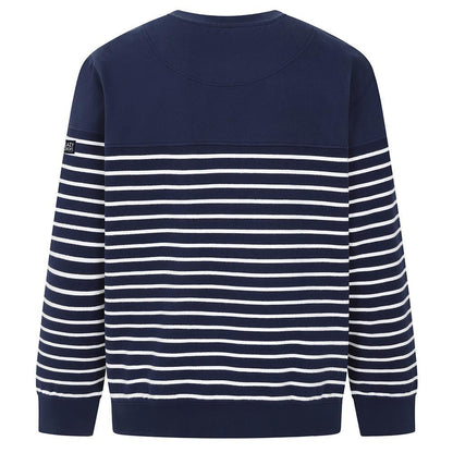 Marine - Side - Lazy Jacks Womens-Ladies Striped Sweatshirt