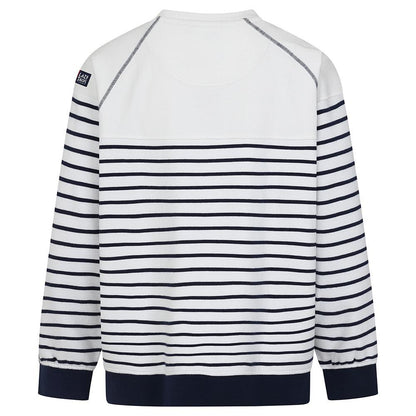 White - Side - Lazy Jacks Womens-Ladies Striped Sweatshirt