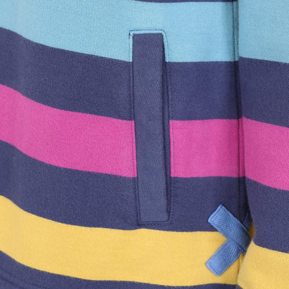Multicoloured - Pack Shot - Lazy Jacks Womens-Ladies Striped Button Neck Sweatshirt