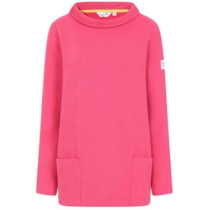 Cherry - Back - Lazy Jacks Womens-Ladies Logo Roll Neck Sweatshirt
