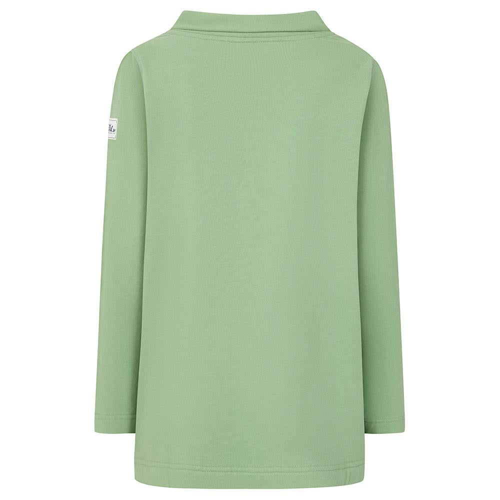 Grass Green - Side - Lazy Jacks Womens-Ladies Logo Roll Neck Sweatshirt