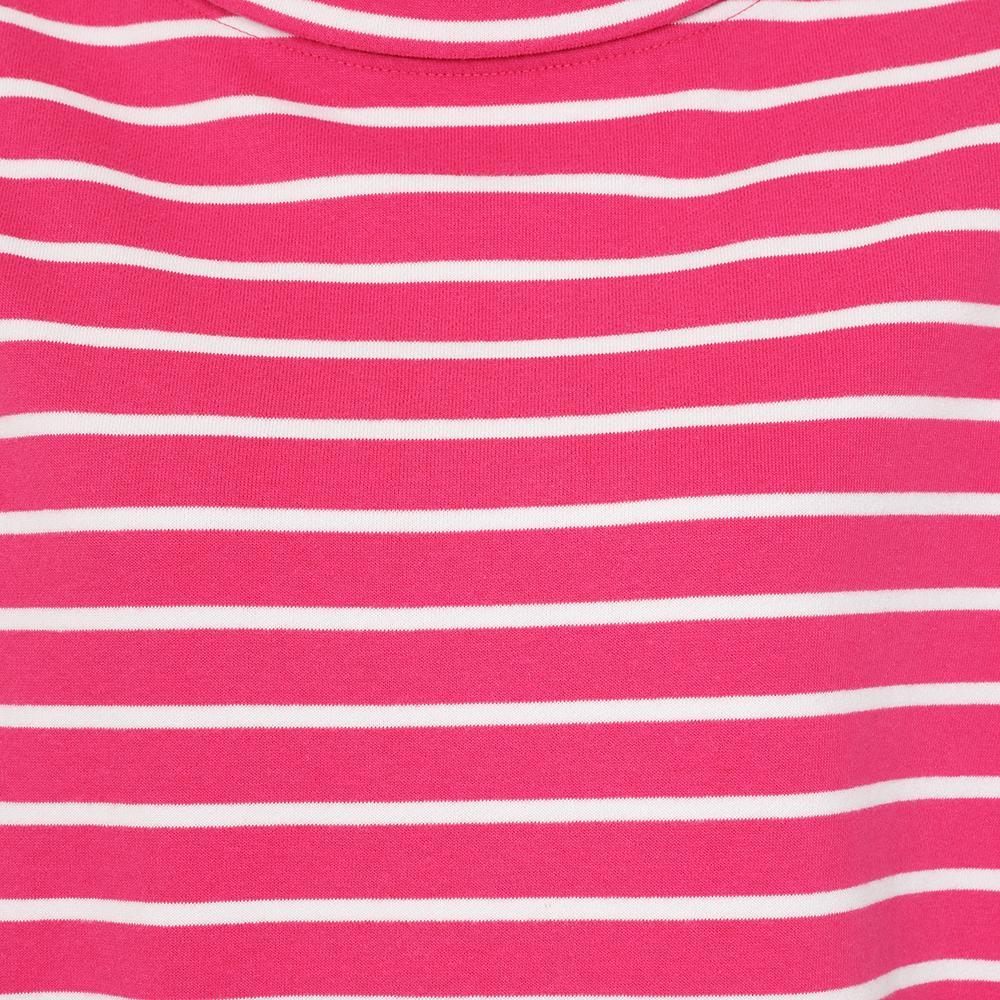 Lipstick Pink - Side - Lazy Jacks Womens-Ladies Striped Roll Neck Sweatshirt