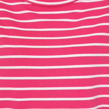 Lipstick Pink - Side - Lazy Jacks Womens-Ladies Striped Roll Neck Sweatshirt