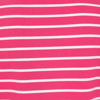 Lipstick Pink - Lifestyle - Lazy Jacks Womens-Ladies Striped Roll Neck Sweatshirt