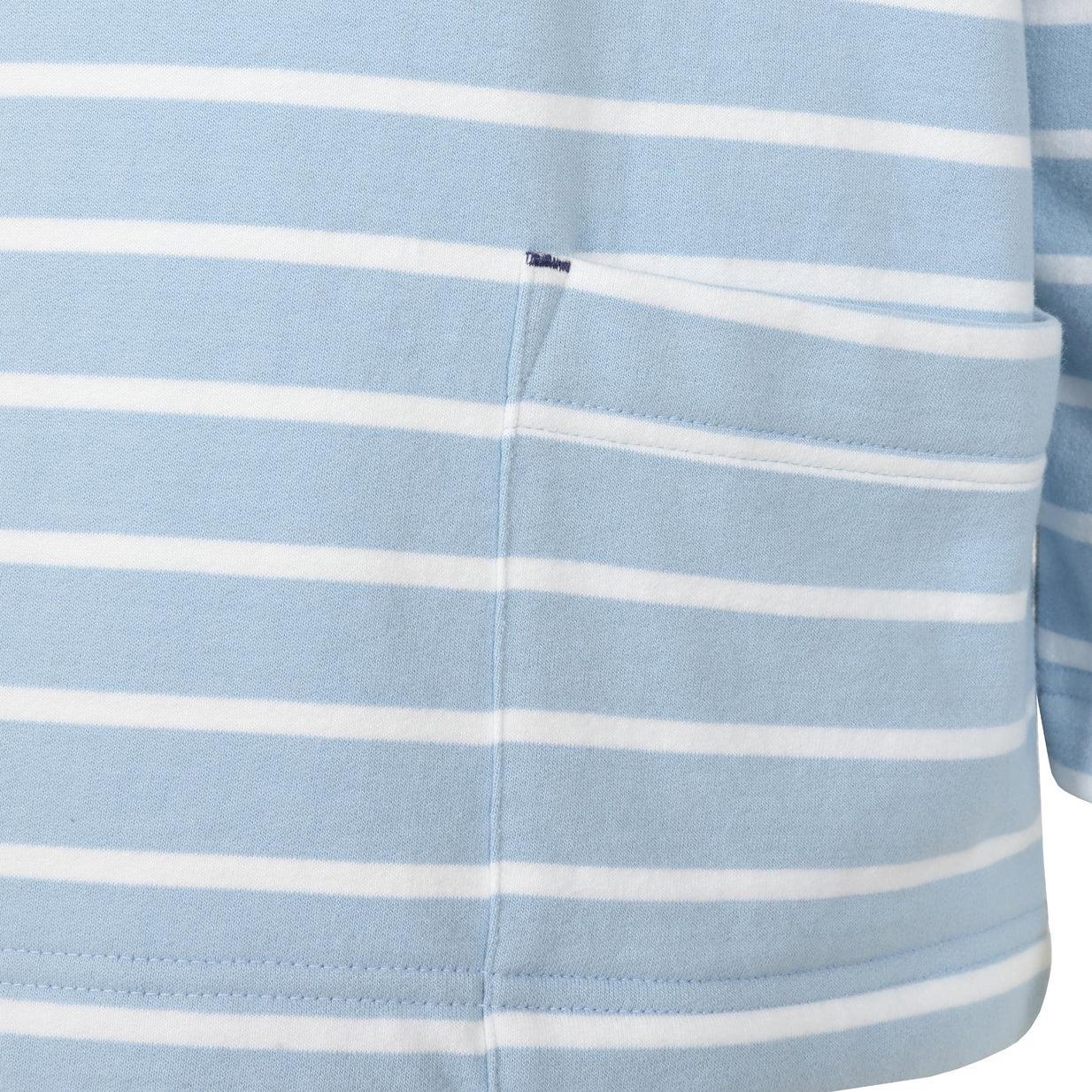 Sky - Back - Lazy Jacks Womens-Ladies Striped Roll Neck Sweatshirt