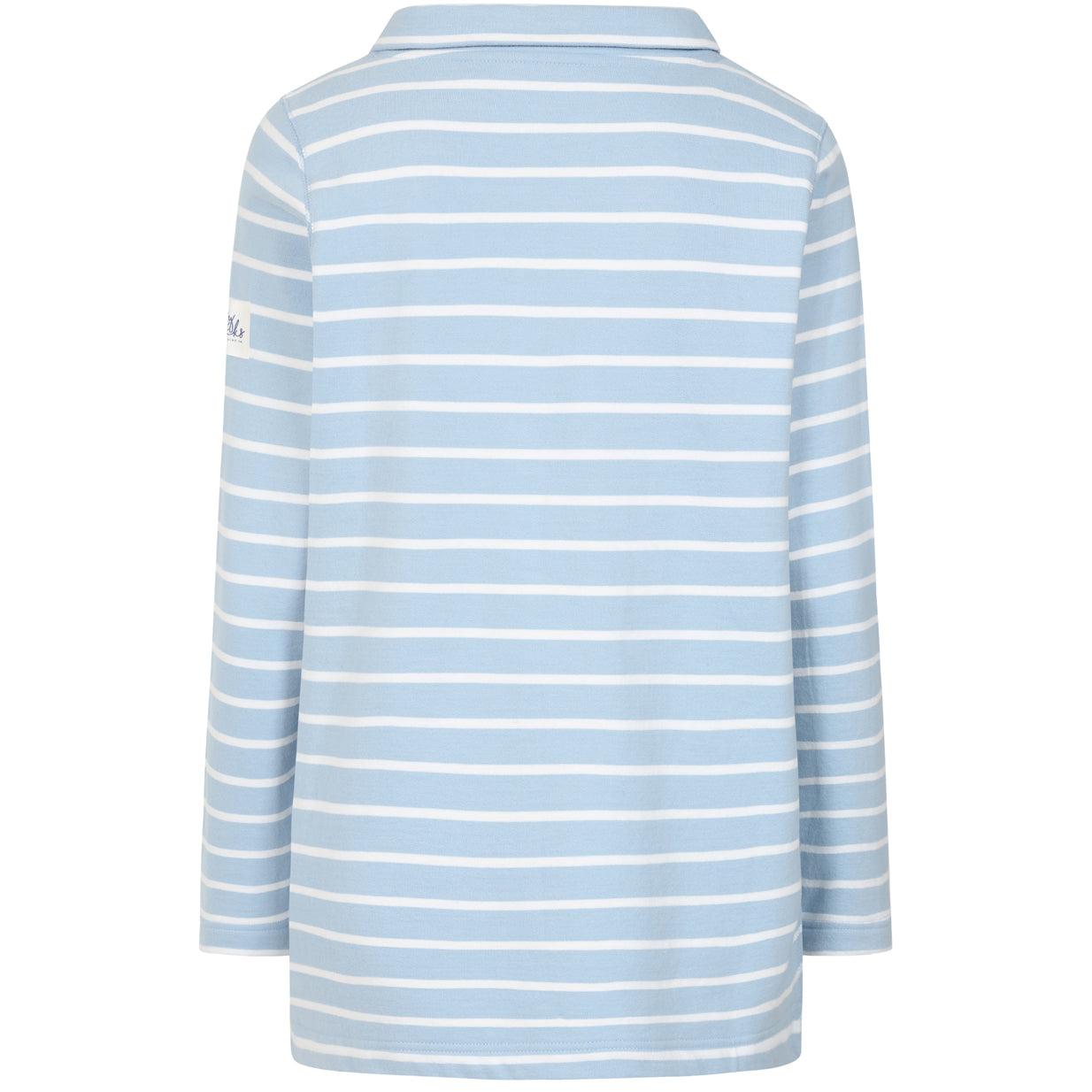 Sky - Side - Lazy Jacks Womens-Ladies Striped Roll Neck Sweatshirt