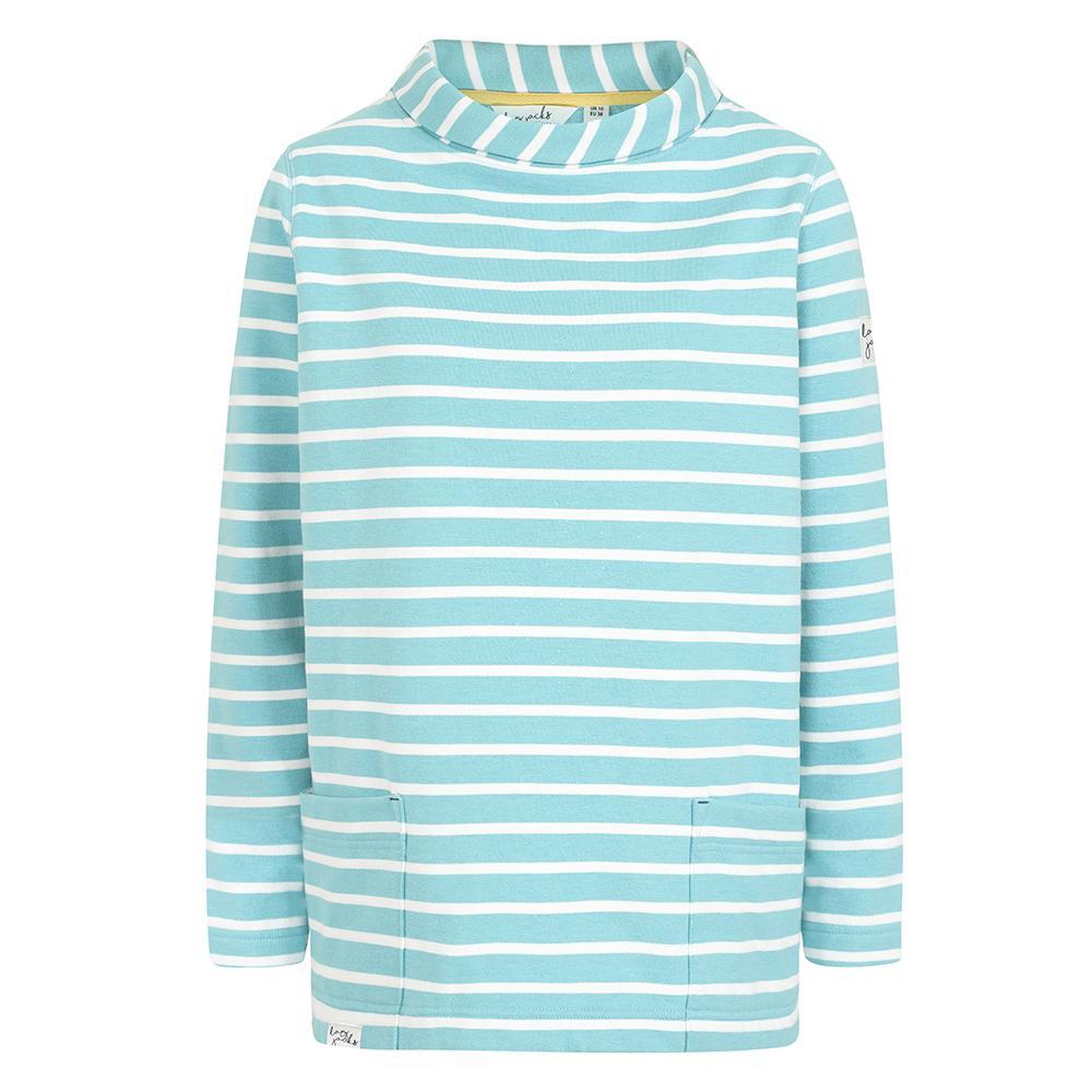 Ocean - Back - Lazy Jacks Womens-Ladies Striped Roll Neck Sweatshirt