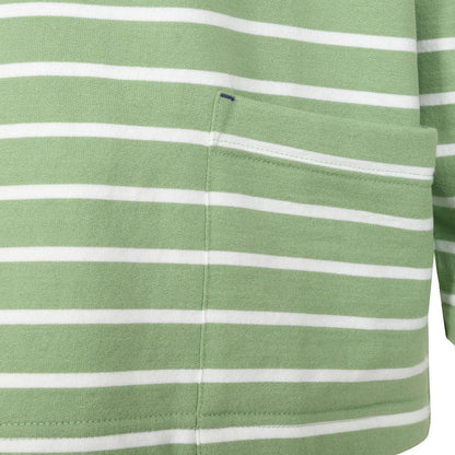 Grass Green - Back - Lazy Jacks Womens-Ladies Striped Roll Neck Sweatshirt