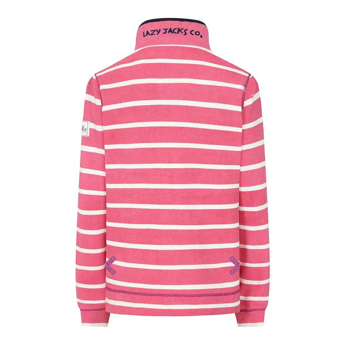 Cherry - Back - Lazy Jacks Womens-Ladies Striped Pique Sweatshirt