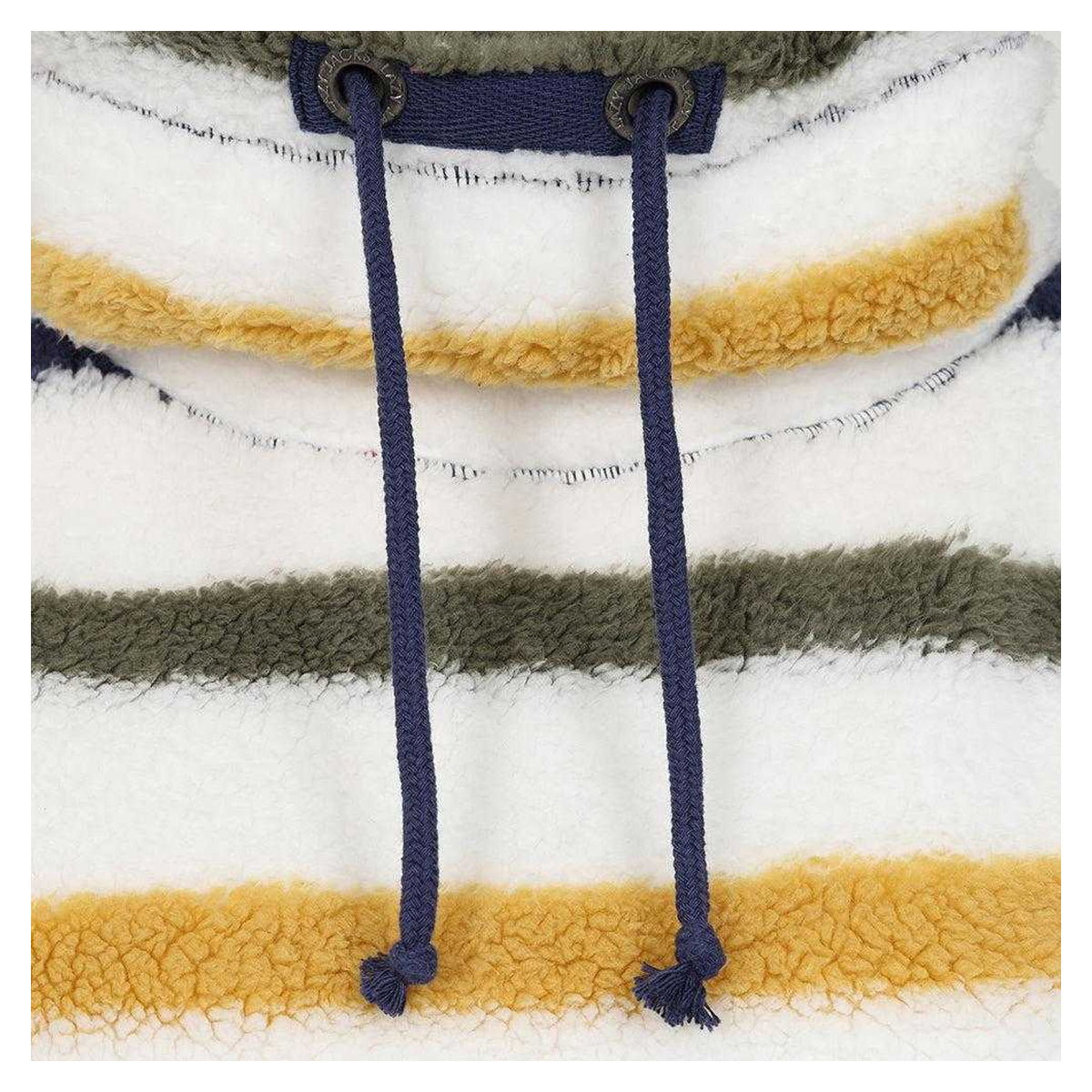 White-Khaki - Side - Lazy Jacks Womens-Ladies Striped Pique Sweatshirt