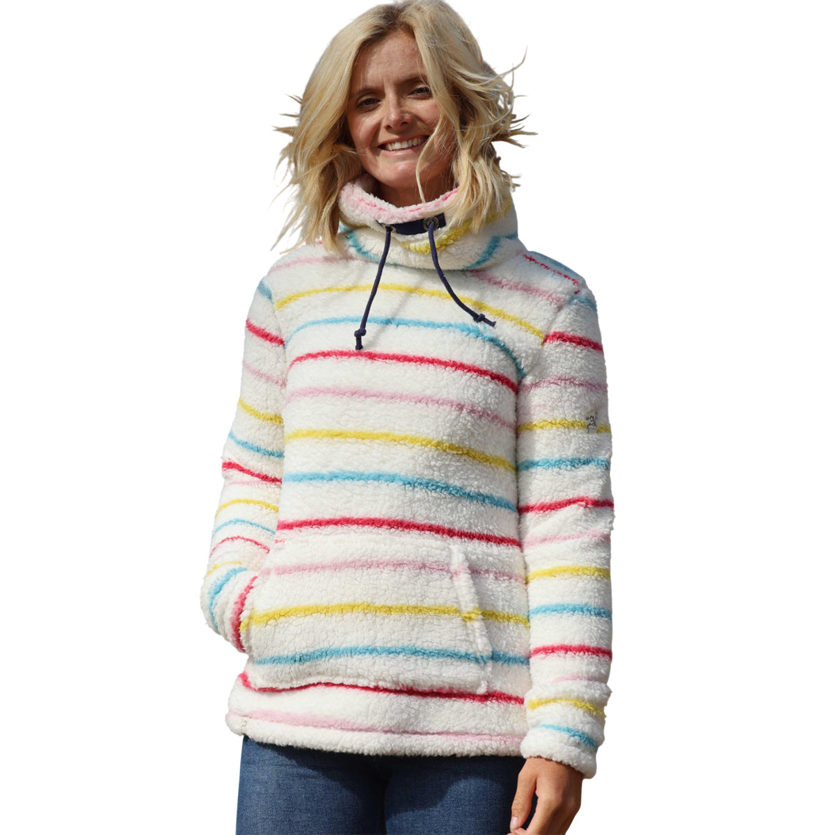 Winter Brights - Pack Shot - Lazy Jacks Womens-Ladies Striped Pique Sweatshirt