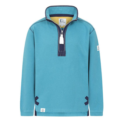 Teal - Front - Lazy Jacks Boys Quarter Zip Sweatshirt