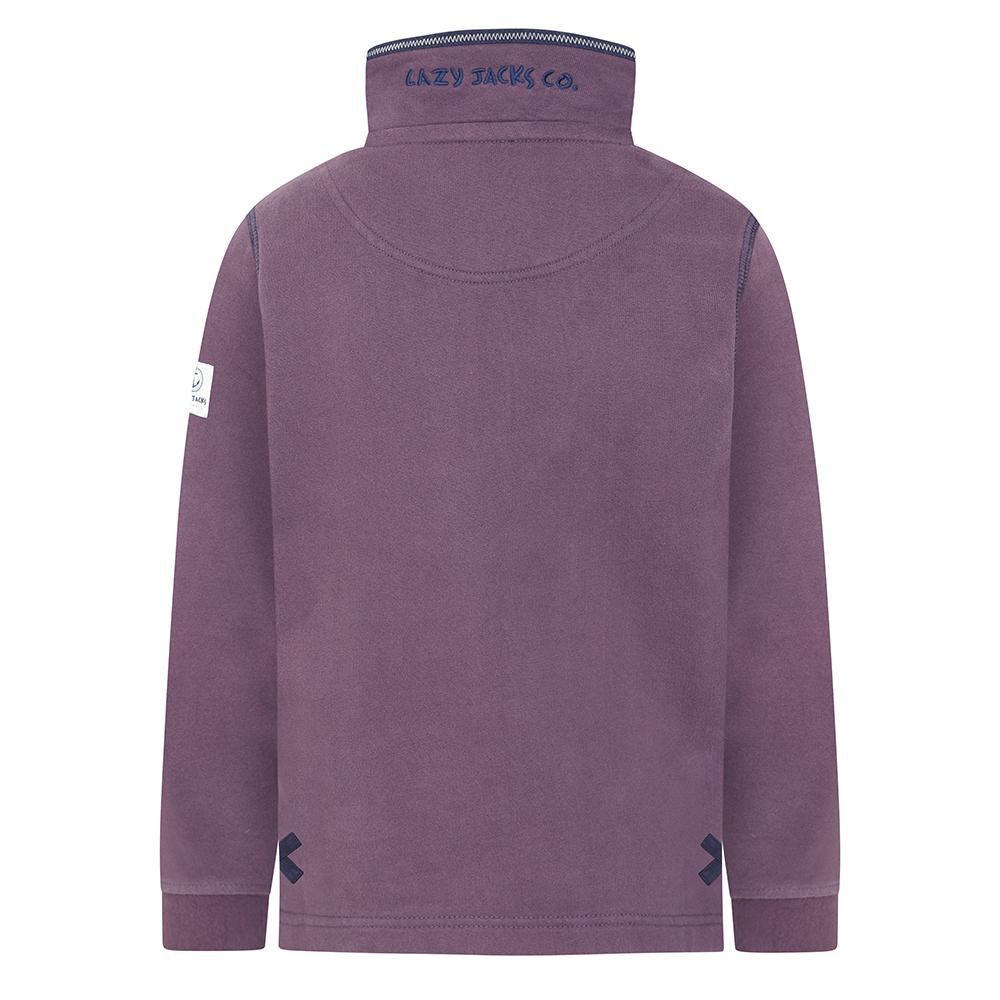Grape - Back - Lazy Jacks Boys Quarter Zip Sweatshirt