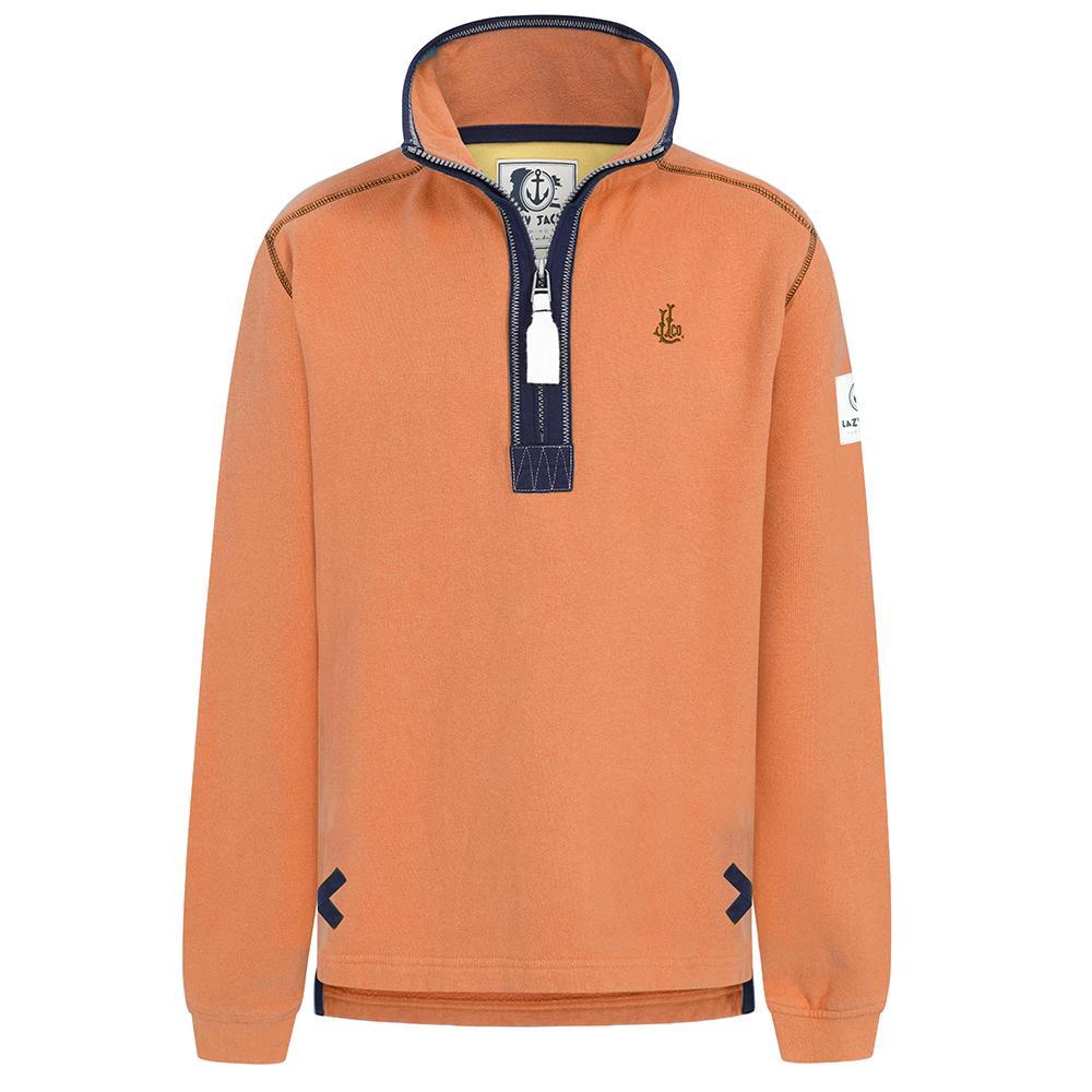 Orange - Front - Lazy Jacks Boys Quarter Zip Sweatshirt