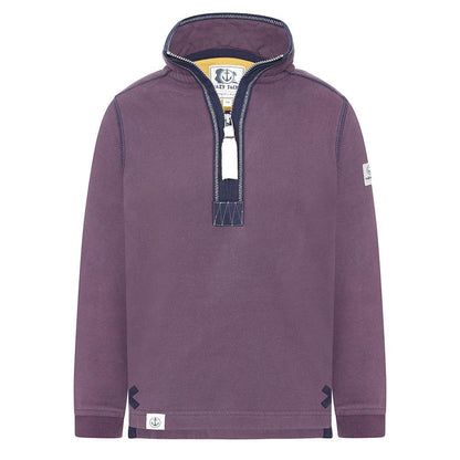 Grape - Front - Lazy Jacks Boys Quarter Zip Sweatshirt