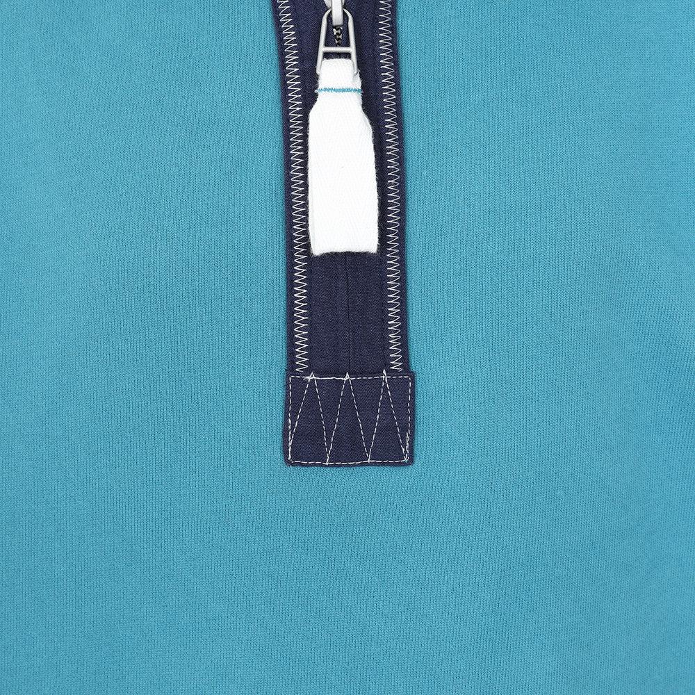 Teal - Back - Lazy Jacks Boys Quarter Zip Sweatshirt