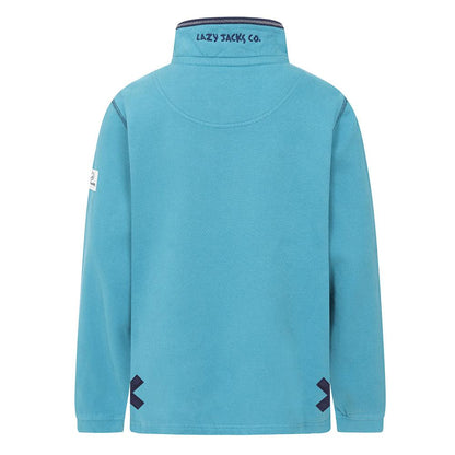 Teal - Side - Lazy Jacks Boys Quarter Zip Sweatshirt