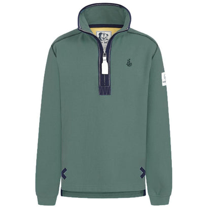 Khaki Green - Front - Lazy Jacks Boys Quarter Zip Sweatshirt