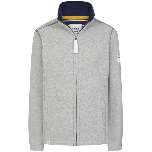 Grey Marl - Front - Lazy Jacks Womens-Ladies Logo Full Zip Sweatshirt