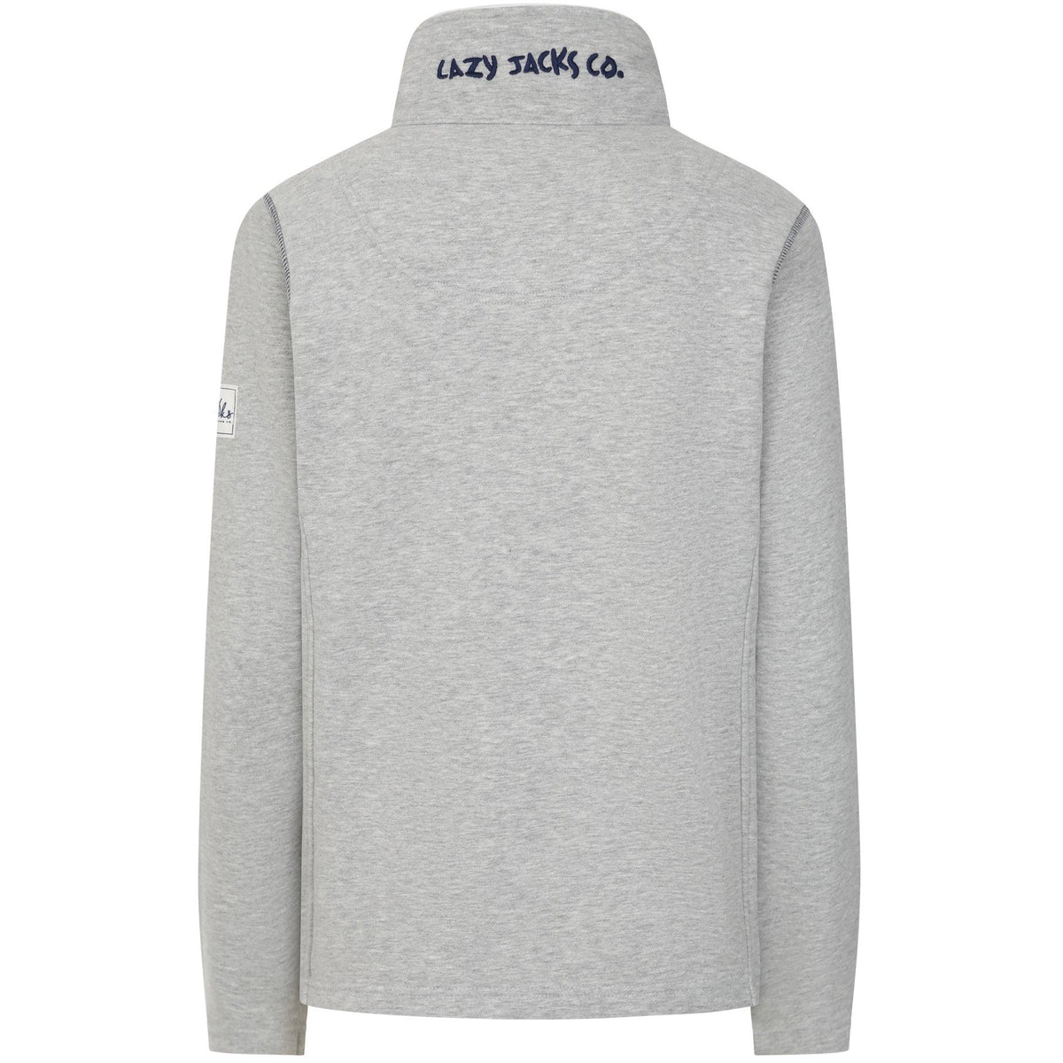 Grey Marl - Back - Lazy Jacks Womens-Ladies Logo Full Zip Sweatshirt