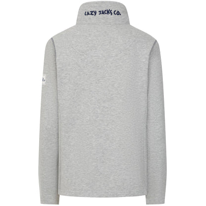 Grey Marl - Back - Lazy Jacks Womens-Ladies Logo Full Zip Sweatshirt