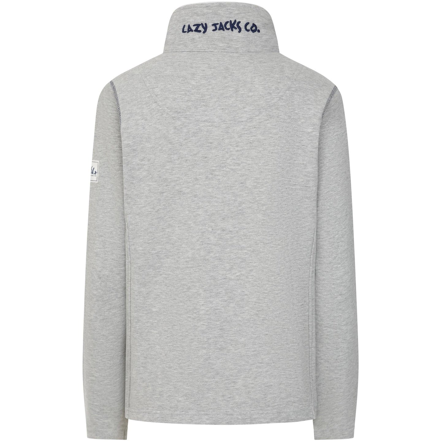 Grey Marl - Back - Lazy Jacks Womens-Ladies Logo Full Zip Sweatshirt