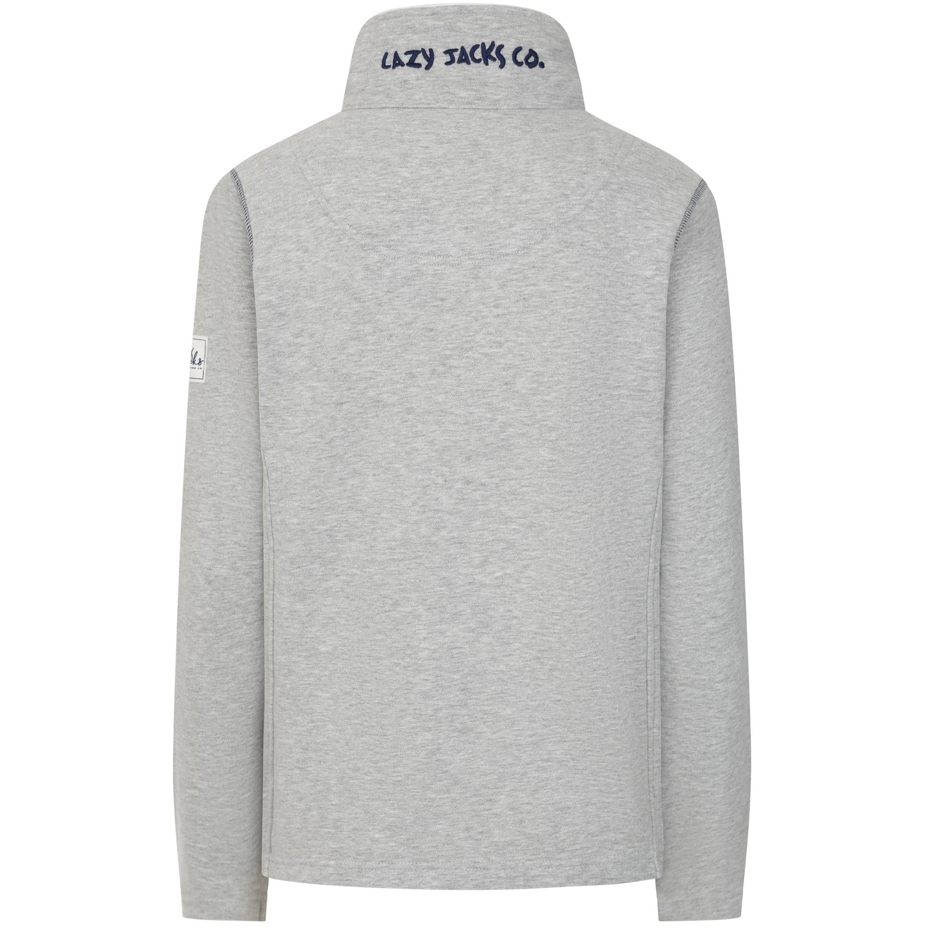 Grey Marl - Back - Lazy Jacks Womens-Ladies Logo Full Zip Sweatshirt